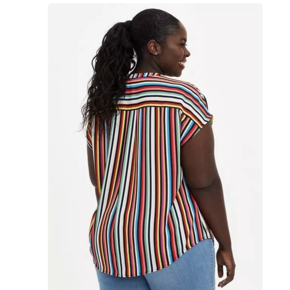 Torrid Multicolor Striped Blouse - Picture 3 of 11